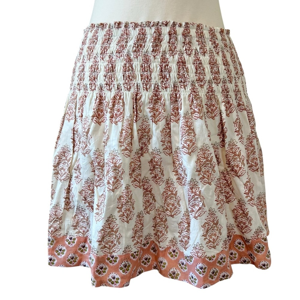 Marea Paloma Smocked Floral Print Mini Skirt - Picture 7 of 8